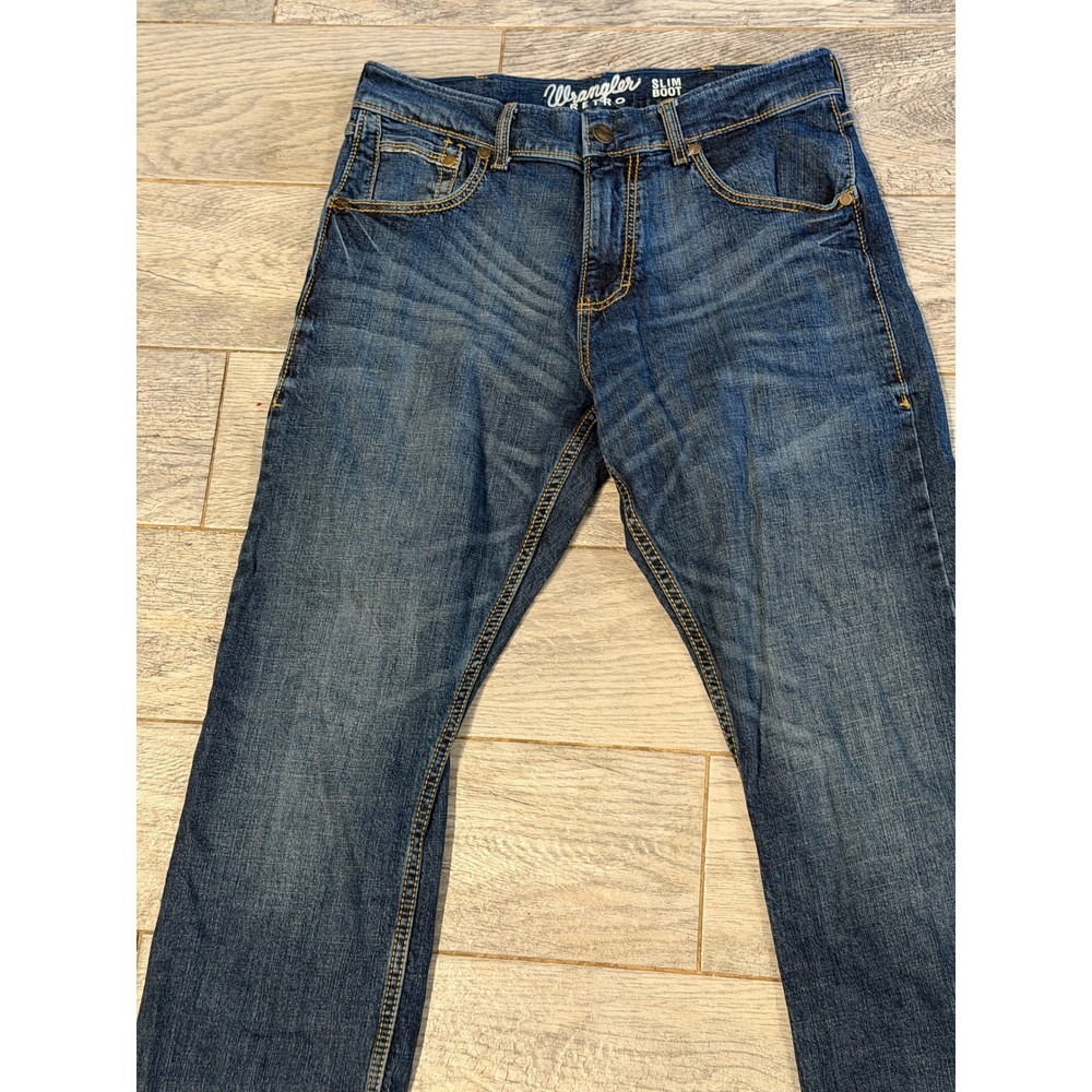 Wrangler Retro Slim Boot Jeans 32x32 Mens 32 x 32 Bootcut Western Denim - Picture 5 of 11
